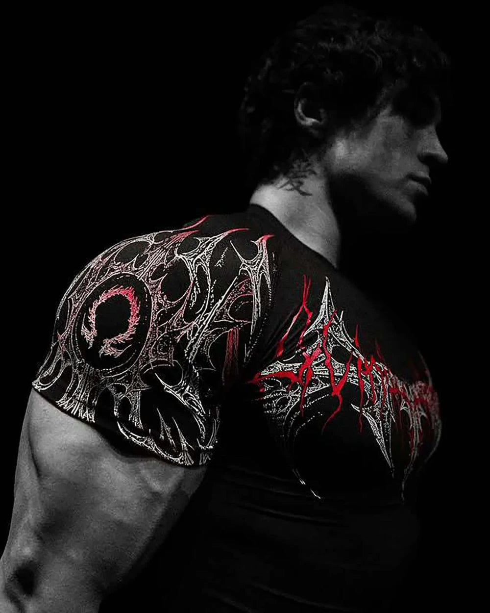 Men's Gothic Print Muscle Tee